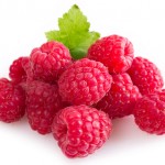 fresh raspberry on white background